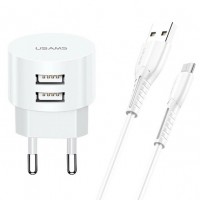 Usams T20+U35 Micro Cable Charging Set White (XTXLOGT18MC05)