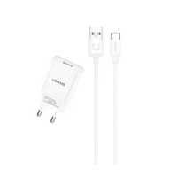Usams T21+U-Turn Type-C Cable Charger Kit White (T21OCTC01)