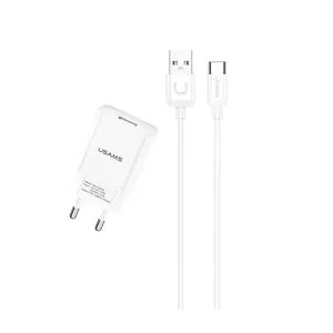 Usams T21+U-Turn Type-C Cable Charger Kit White (T21OCTC01)