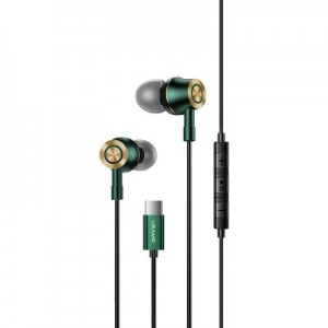Qulaqlıq Usams EP-43 Type-C In-Ear Metal Earphone Dark Green (HSEP4302)