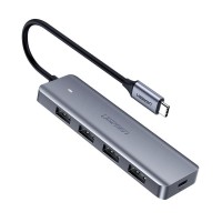 Кабель-разветвитель Ugreen CM219-70336 Type-C 4-Port USB 3.0 Hub Gray