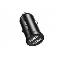 Maşın üçün adapter Usams US-CC114 C20 2.4A Dual USB Car Charger Black (CC114TC01)