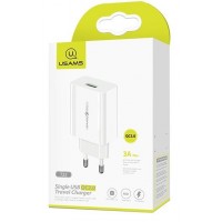 Адаптер Usams US-CC083 T22 QC3.0 Single USB Charger (EU) White (CC83TC01)