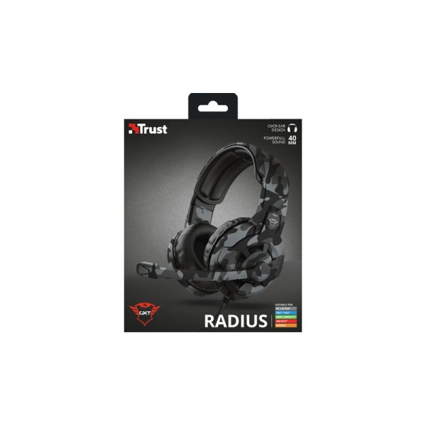 Qulaqlıq Trust GXT411K Radius Headset Black Camo (24360)